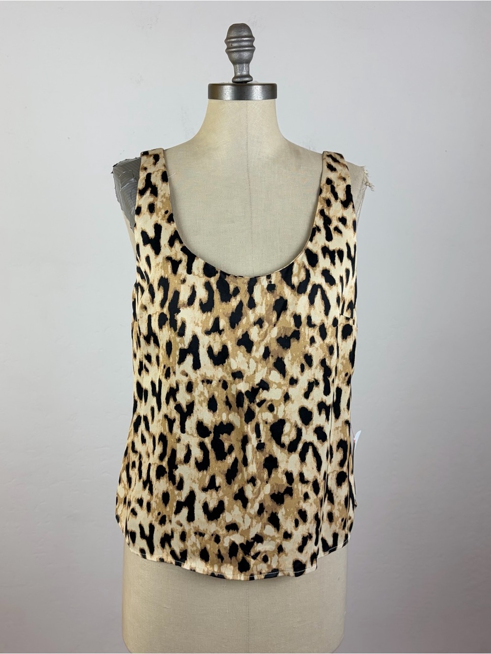 TOPSHOP Leopard Print Scoop Neck Tank Top